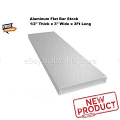 1/2″ Thick Aluminum Flat Bar Stock 3″ Wide x 3 Feet Long Unpolished Finish Alloy