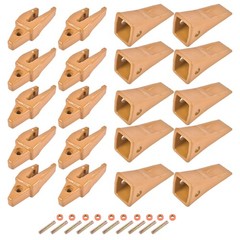 10PK Backhoe Bucket Shanks with Dirt Teeth Pins Sleeved Retainers for 1 Inch Lip