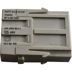 NEW Harting 09140032602 Han Modular Male Connector Insert 3 Position 40A 690V