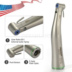 Dental 20:1 LED Fiber Optic Implant Contra Angle Handpiece Fit NSK X-SG20L USA