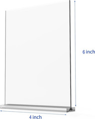 Newnewshow 4X6 Inch Clear Acrylic Sign Holder, Display Stand, Plastic Card Holde