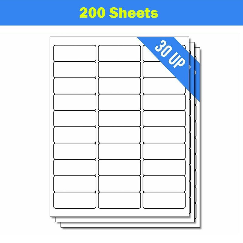 6000 Label 30 UP 1″ x 2 5/8″ Shipping Adhesive Blank Labels 200 Sheets 2.625 x 1