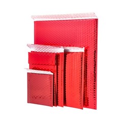 500 Pcs 7″x 6.75″ Red Glamour Metallic Poly Bubble Mailers Mailing Envelope Bags