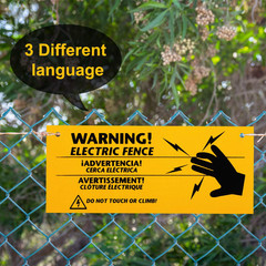 Blulu 8 Pieces Electric Fence Warning Signs 10 X 4 Inch Plastic Danger Electric