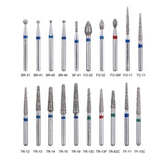 100 piezas AZDENT fresas de diamante dentales medianas FG 1.6mm fricción