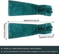23-Inch Bite Resistant Animal Handling Gloves – Leather Protection for Trainers