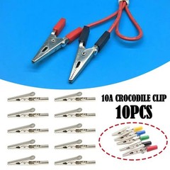 10-Pack 51mm Stainless Steel Alligator Clips for Electronic Testing