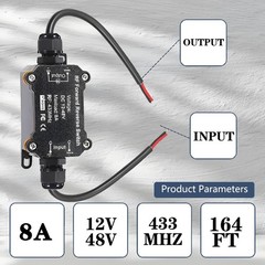 Forward Reverse Remote Control Switch,DC12V-48V-8A Wireless Relay