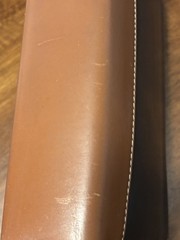 VTG Franklin Quest Full Grain Leather 7 Ring Zipper Black W/ Brown 8.25”x10.5”