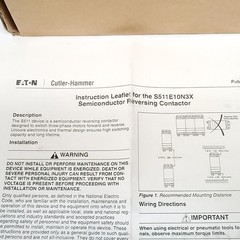 Cutler-Hammer S511E10N3D Semiconductor Reversing Contactor 10A 208-480V