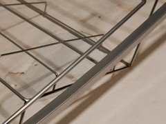 Lot of 2 Unbranded steel display racks, 28 x 16 x 5 in, 3 tiers 14.5×7.5 in each