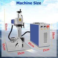 100W JPT E2 Mopa Fiber Laser Marking Machine Laser Engraver & Rotary Axis US