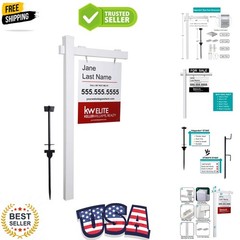 Vinyl PVC Real Estate Sign Post 6ft. Tall 4″x 4″x 72″ Realtor Yard Sign Post …