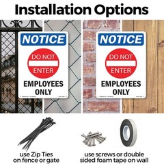 Employees Only OSHA Notice Sign Metal, Plastic, Or Decal – 5 or 10 Pack