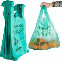 Biodegradable Plastic T-Shirt Shopping Bags 22×6.5×12 0.5 Mil Grocery Bulk