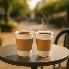 Disposable Coffee Cup Sleeves – Kraft Paper Insulated Hot Cup Holders for
