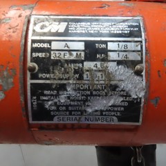 Cm Lodestar Model A 1/8 Ton Electric Chain Hoist 10′ Lift 32FPM 115V 1Ph