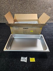 (QTY 6) HUBERT Full Size Pan 2 1/2″ Steam Table Pan 24 Gauge Stainless Steel