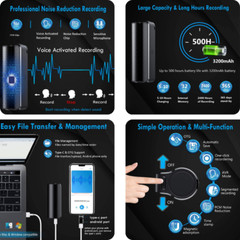 16GB 32GB Mini Digital Voice Activated Recorder Magnetic Audio Sound Dictaphone