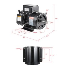 7.5HP Air Compressor Electric Motor 230V 31.6A 3450RPM 184T Frame CW/CCW Rotate