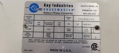 Kay Industries Rotory Phase Converter
