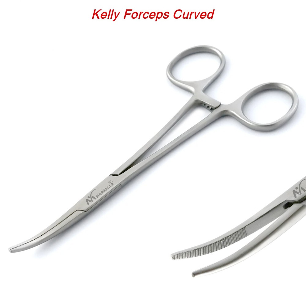 Kelly Hemostat Forceps 5.50″ Curved Surgical Dental Instruments German Grade