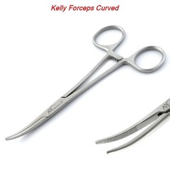 Kelly Hemostat Forceps 5.50″ Curved Surgical Dental Instruments German Grade