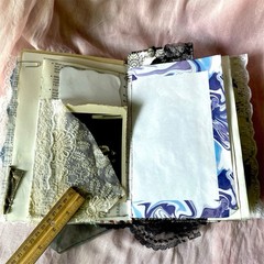 Handmade Authentic Vintage Junk Journal Book 90 Pgs Layered Lace Pockets Diary