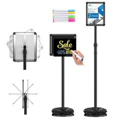 2 Pack Sign Holder Stand 8.5×11 Inch, Adjustable Floor Standing Sign Holder, …