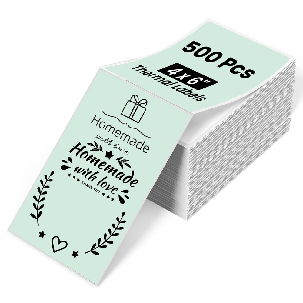 4×6 Thermal Labels for Shipping Label Printer – 500PCS Green Mailing Labels -…