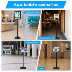 2 Pack Sign Holder Stand 8.5×11 Inch, Adjustable Floor Standing Sign Holder, …