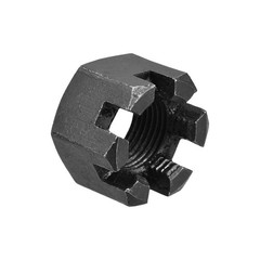 2pcs M24x2mm Hexagon Slotted Nut Grade 4.8 Carbon Steel Castle Nuts Black