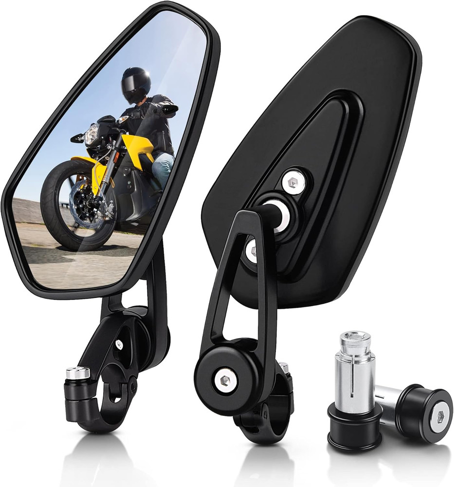 Motorcycle Mirrors – 7/8″ (22Mm) Bar End Rear View Mirrors Compatible