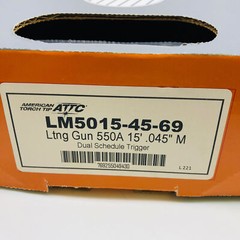 American Torch Tip LM5015-45-69 Lightning Mig Welding Gun 550A 15′ .045″ M