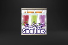 REAL FRUIT SMOOTHIES | Laminated Vinyl Decal Sticker Label
