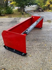 6′ Skid Steer Snow Pusher Box 30″ Backdrag Rubber HD Bobcat Case Kubota Orange
