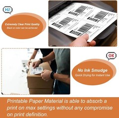 3 1/3″ x 4″ Address Shipping Labels Laser Ink Jet Self Adhesive 6 Per Sheet 6-UP