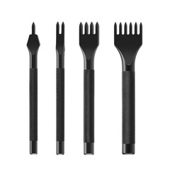 3mm Leather Lacing Stitching Punch Set 1 2 4 6 Prong Black Hole Tool