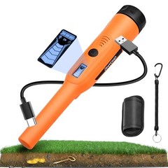 Rechargeable Metal Detector Pinpointer Adults Kids Full Waterproof 800mAh 360