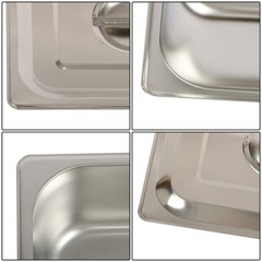 8 Pack 1/2 Size Hotel Pans Steam Table Pan 4″ Deep Stainless Steel with Lid