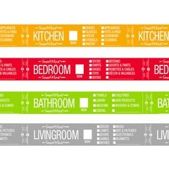 UBMOVE 1 Bedroom Labeling Tape Living Room Packing Tape Bathroom
