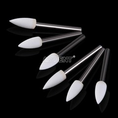 10packs Dental Flame Mounted White Stone Polishing Burs FG Abrasion Point Burs