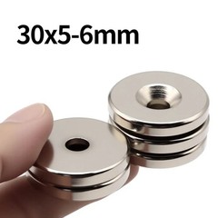 10pcs N53 Strong Countersunk Ring Magnets 30×5-6mm Hole Rare Earth Neodymium