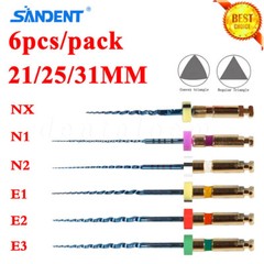 6pcs/pack Dental Endo Root Canal Super Taper Rotary Niti Files 21/25mm/31mm