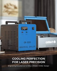 OMTech Water Chiller CW-3000 for 40W 50W CO2 Laser Engraver with 2 Pack Coolant
