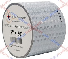 White DOT-C2 Reflective Tape Conspiciuity Safety Caution Night Trailer Truck Car