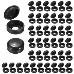 200-Pack Plastic Screw Cover Caps, 6mm Hinged Washer Flip Protection for M3 M4 M
