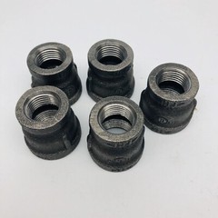 LOT OF 5 INDONESIA 3/4″ X 1/2″ BLACK COUPLING REDUCER IRON PIPE THREADED FITTING
