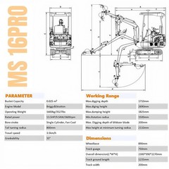 FREE SHIP 1.6Ton 2Ton Mini Excavator EPA B&S Engine Tracked Crawler Digger