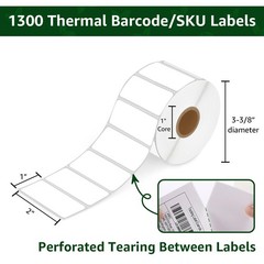 2″ x 1″ Direct Thermal Label UPC Address Perforated 1300 Labels/Roll for Zebra